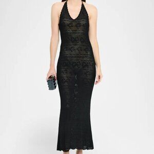 LoveShackFancy Elegant Black Lace Top